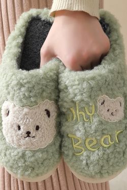 winter warm bear slippers   cozy house shoes for couples 2043