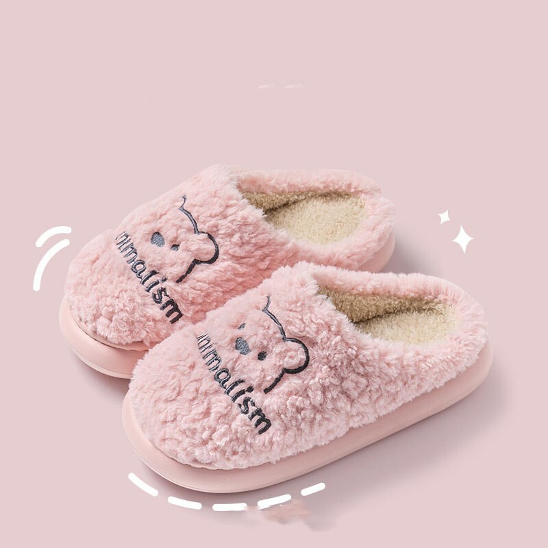 women's little bear cotton slippers for comfort at home 1394