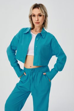 women's long sleeve two piece loungewear pajama set with wide leg 7802