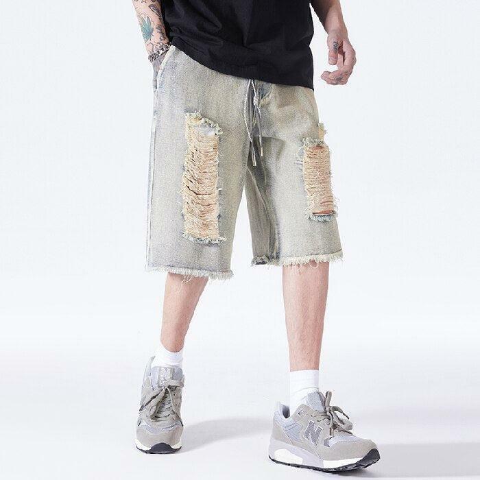 Distressed Light Wash Y2K Denim Shorts for Grunge & 90s Summer Outfits