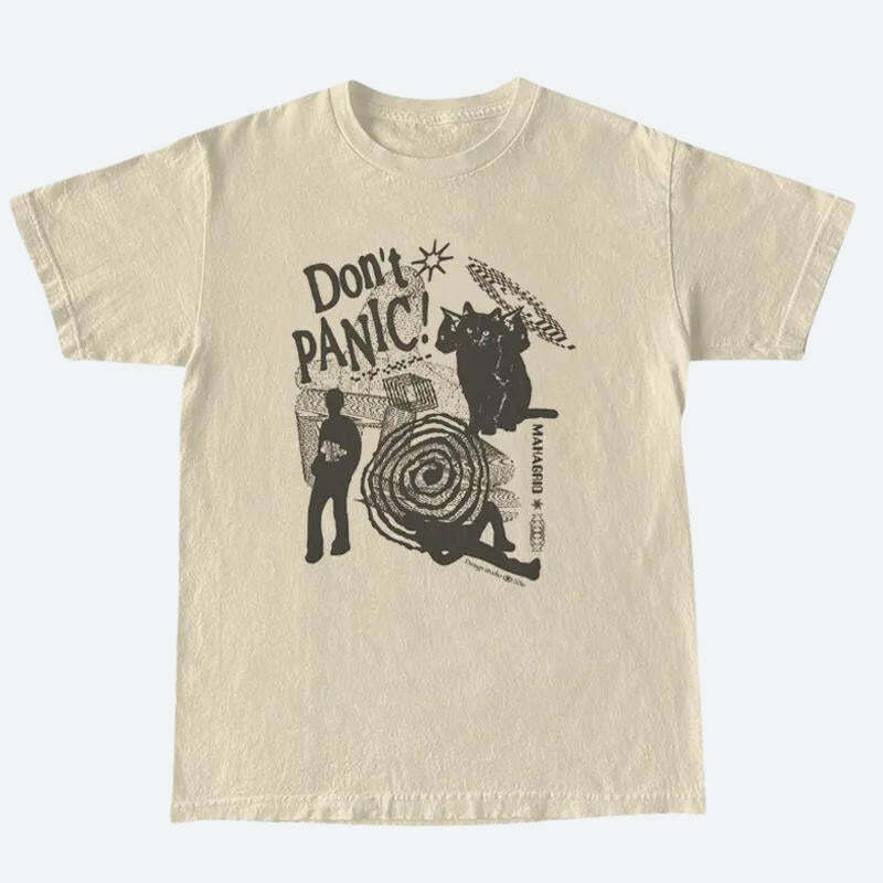 Don't Panic Y2K Tee: Vintage 90s Grunge Aesthetic for Effortless Summer Style