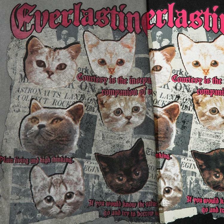 Everlasting Y2K Cats Tee: Vintage 90s Grunge Aesthetic for Summer Outfits & Cute Looks