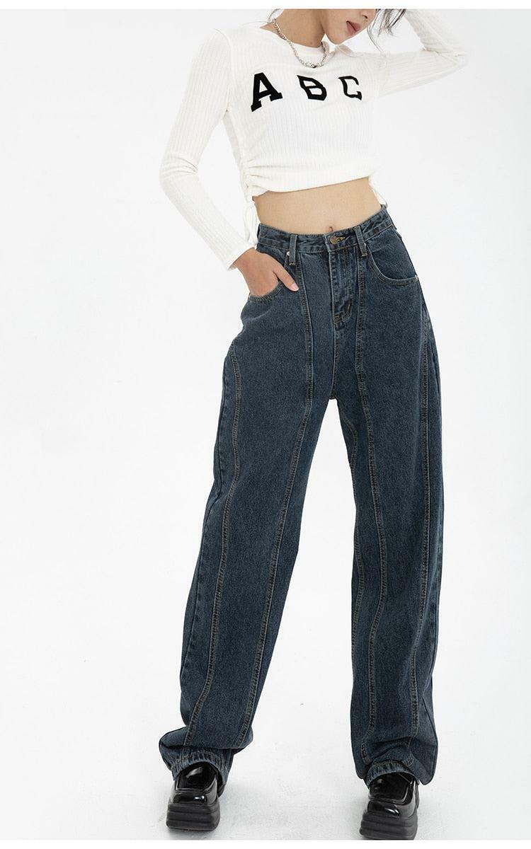 High-Waisted Wide Leg Jeans - Y2K Fashion, 90s Style, Grunge Aesthetic, Trendy Summer Outfits