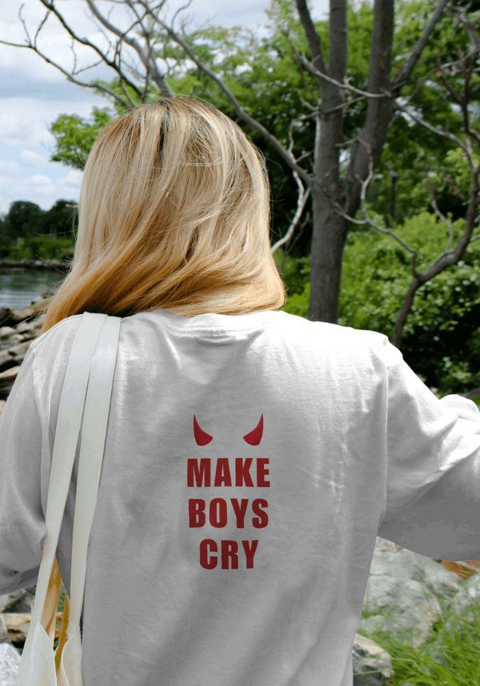 Make Boys Cry Tee - Y2K Grunge Aesthetic, 90s Fashion, Cute Outfits for Summer Vibes