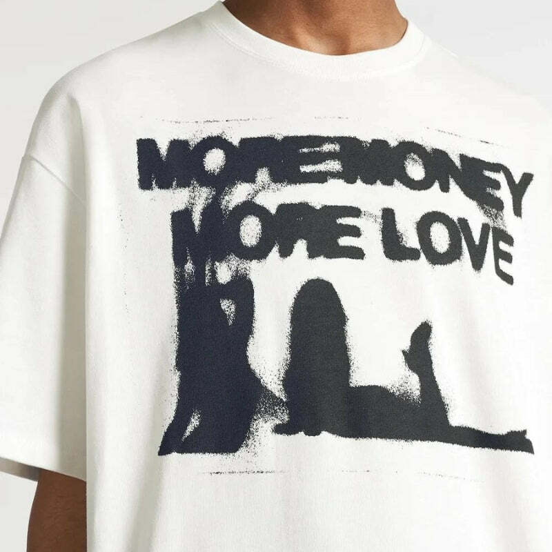 More Money More Love Y2K Tee - Trendy Grunge Aesthetic for Summer Outfits & 90s Vibes