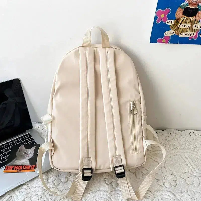 Y2K Aesthetic Bow School Backpack - Cute 90s Style Bag for Summer Outfits & Grunge Looks