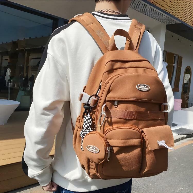 Y2K Aesthetic Casual School Backpack with Extra Pockets for 90s Grunge & Summer Outfits