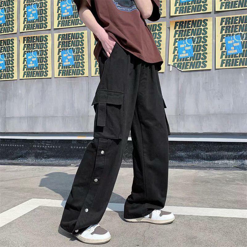 Y2K Aesthetic Elastic Waist Wide Leg Cargo Pants for Trendy Summer Outfits & Grunge Style