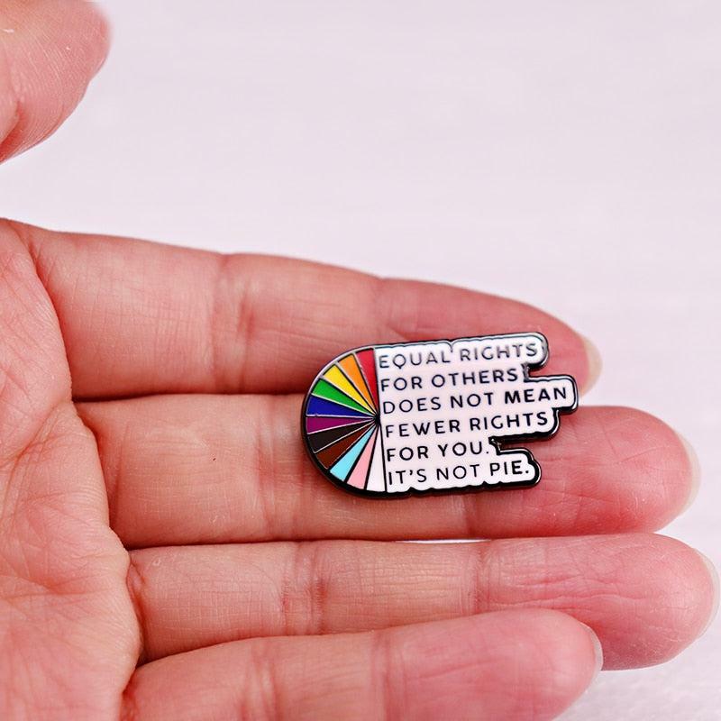 Y2K Aesthetic Equal Rights Pins - 90s Grunge Style Accessories for Summer Outfits