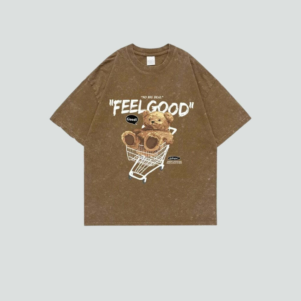 Y2K Aesthetic Feel Good Tee: Vintage 90s Grunge Style for Effortless Summer Outfits