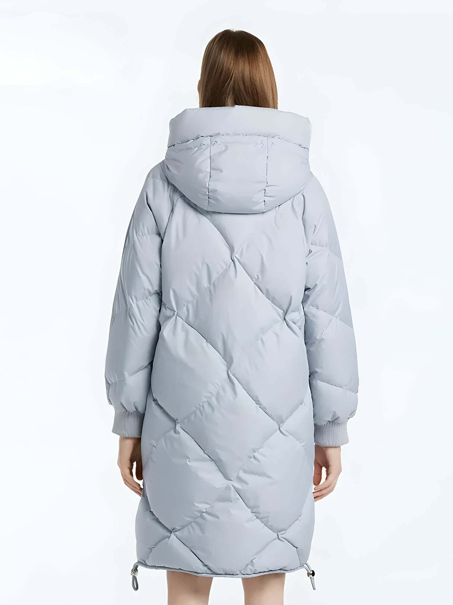 Y2K Aesthetic Hooded Zip-Up Long Puffer Coat for Grunge and 90s Fashion Lovers