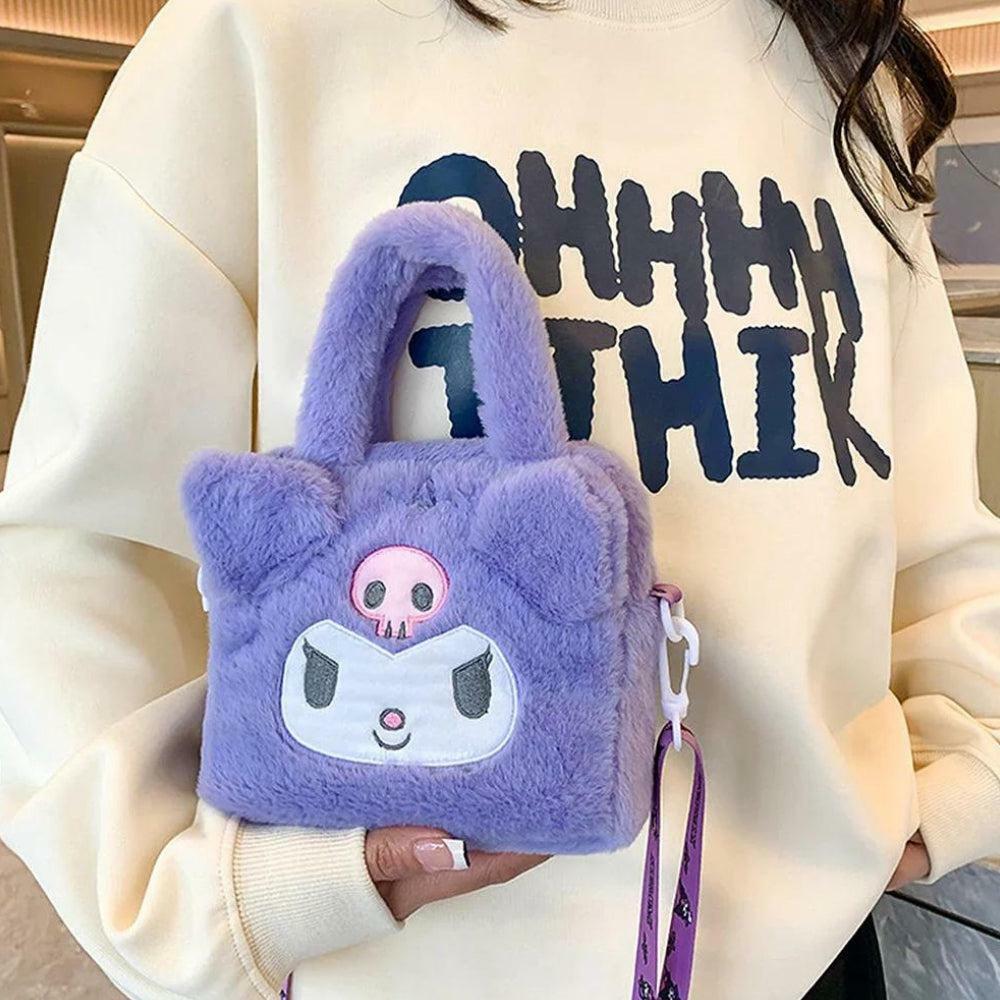 Y2K Aesthetic Kawaii Fluffy Sanrio Handbag - Cute 90s Style Accessory for Summer Outfits