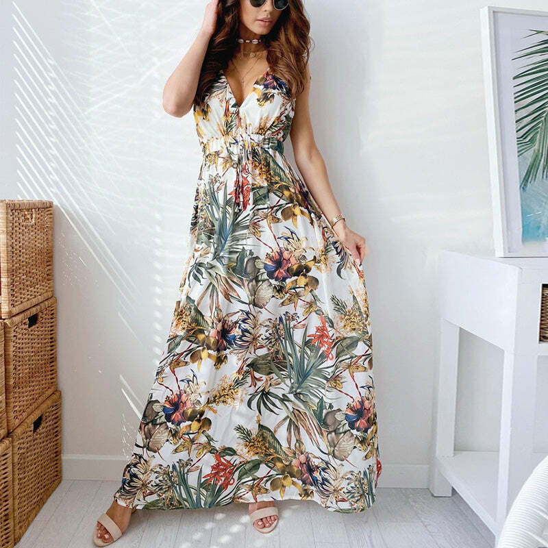 Y2K Aesthetic Printed Lace Summer Dress - Cute Coquette Style for Effortless Vibes