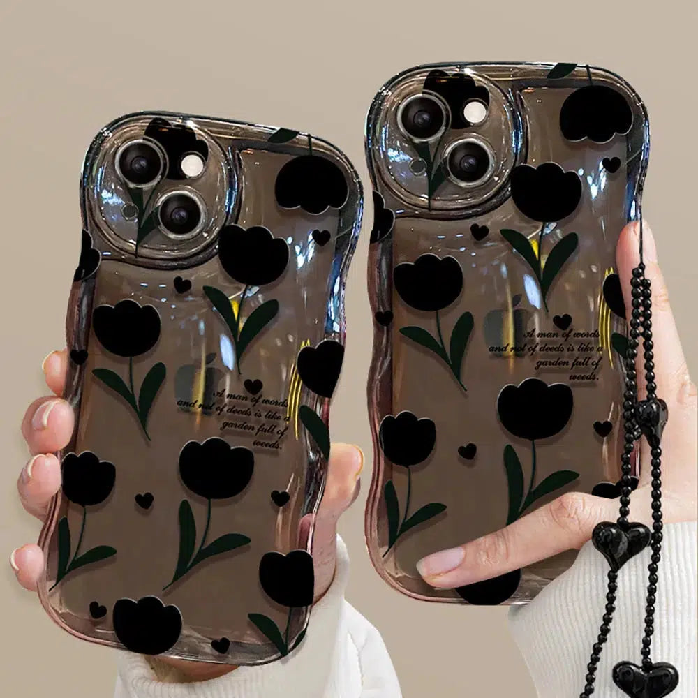 Y2K Aesthetic Tulip Bubble Clear Phone Case - Perfect for 90s Fashion & Summer Outfits