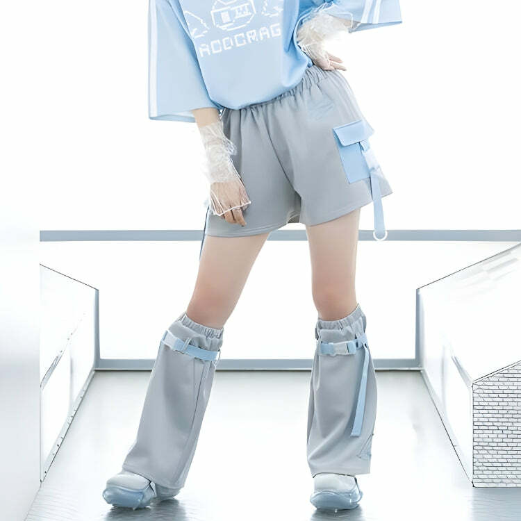 Y2K Cloud Wings Leg Warmers for Summer Outfits, Grunge Aesthetic, and Cute 2000s Fashion