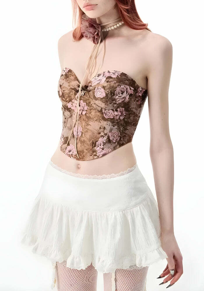 Y2K Coquette Ruffled Lace Mini Skirt - Cute Summer Outfit for 2000s Fashion Lovers