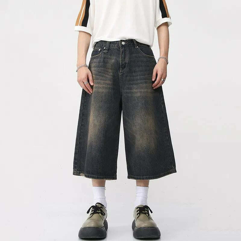 Y2K Dark Wash Capri Shorts - Trendy 90s Grunge Style for Summer Outfits & Aesthetic Looks