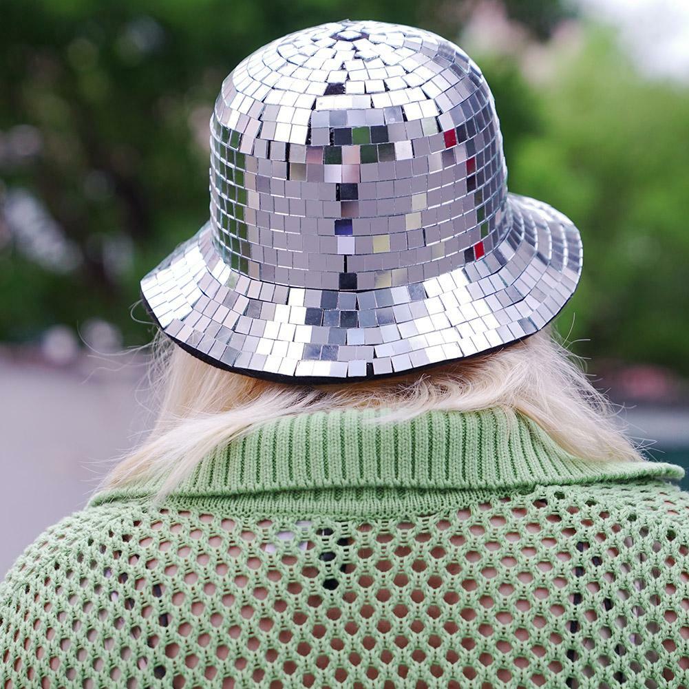 Y2K Disco Ball Cowgirl Hat - Sparkly 2000s Fashion Accessory for Grunge & Coquette Aesthetic