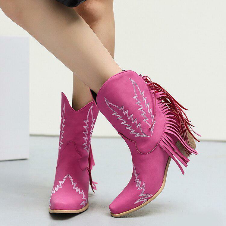 Y2K Disco Cowgirl Fringe Ankle Boots for Grunge & 2000s Fashion Outfits