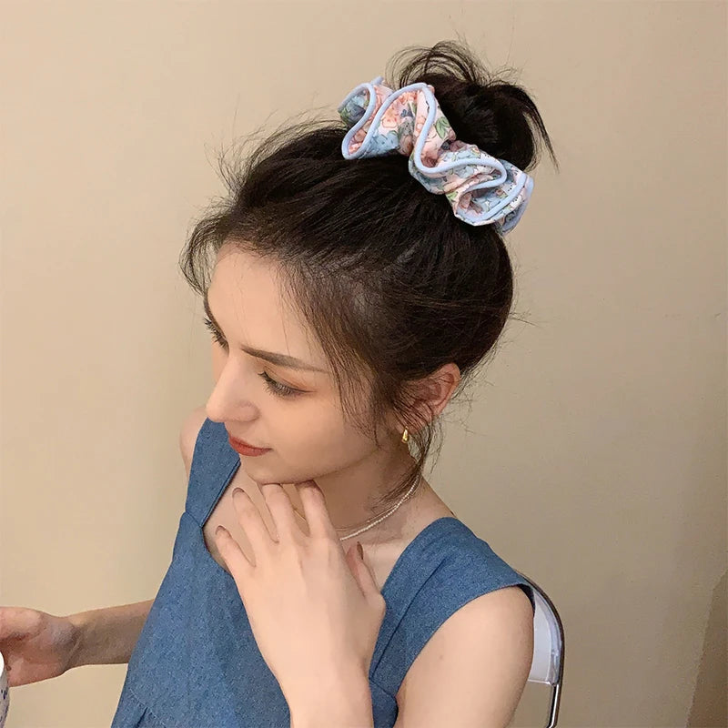 Y2K Floral Scrunchies for Summer Outfits, Grunge Aesthetic, and Cute 90s Style Accessories