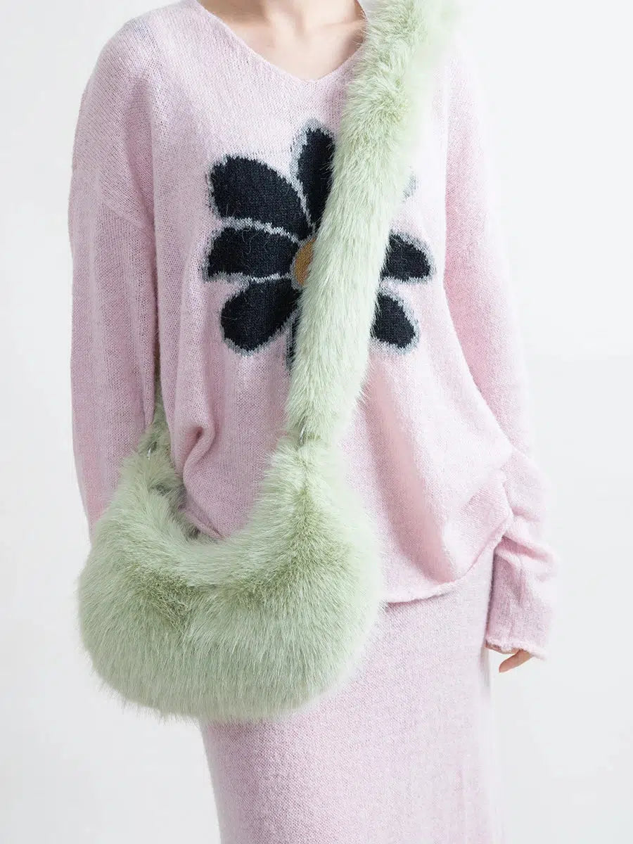 Y2K Fluffy Multifunctional Bag - Cute Aesthetic Accessory for Summer Outfits & 90s Fashion