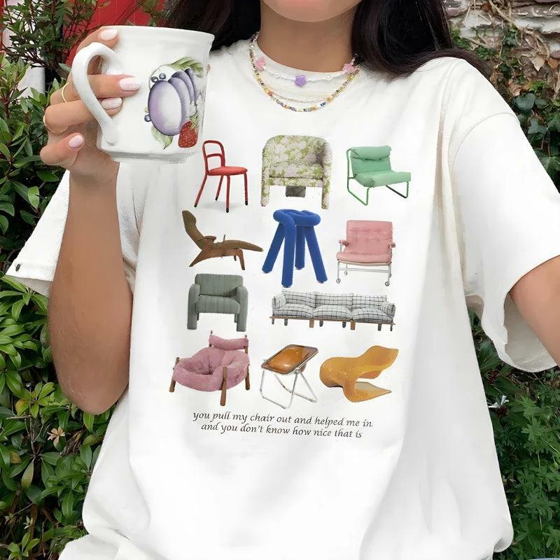 Y2K Grunge Aesthetic Chairs Tee: Vintage 90s Fashion Inspired Summer Outfit Essential