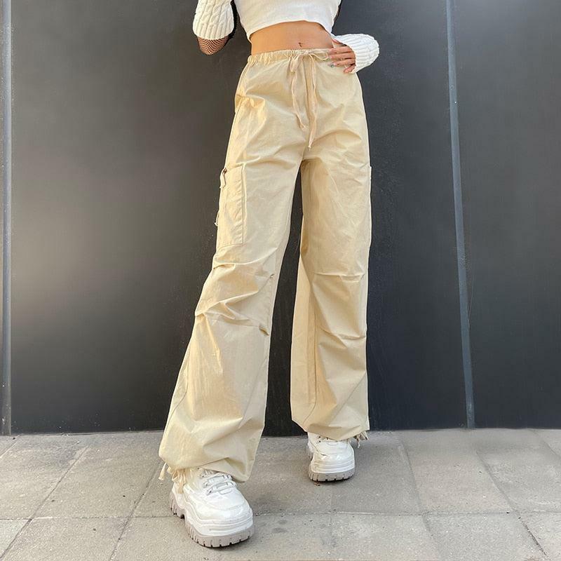 Y2K Grunge Drawstring Cargo Pants for Trendy Summer Outfits & Aesthetic Looks