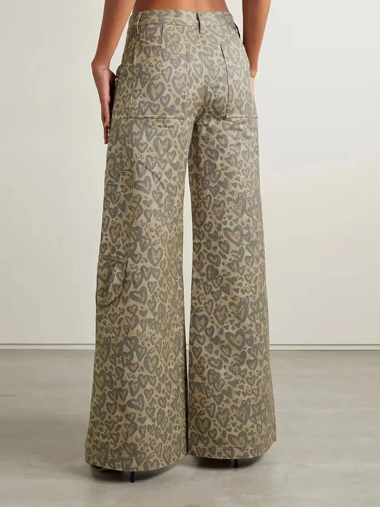 Y2K Grunge Leopard Cut-Out Cargo Pants for Trendy Summer Outfits and Aesthetic Looks