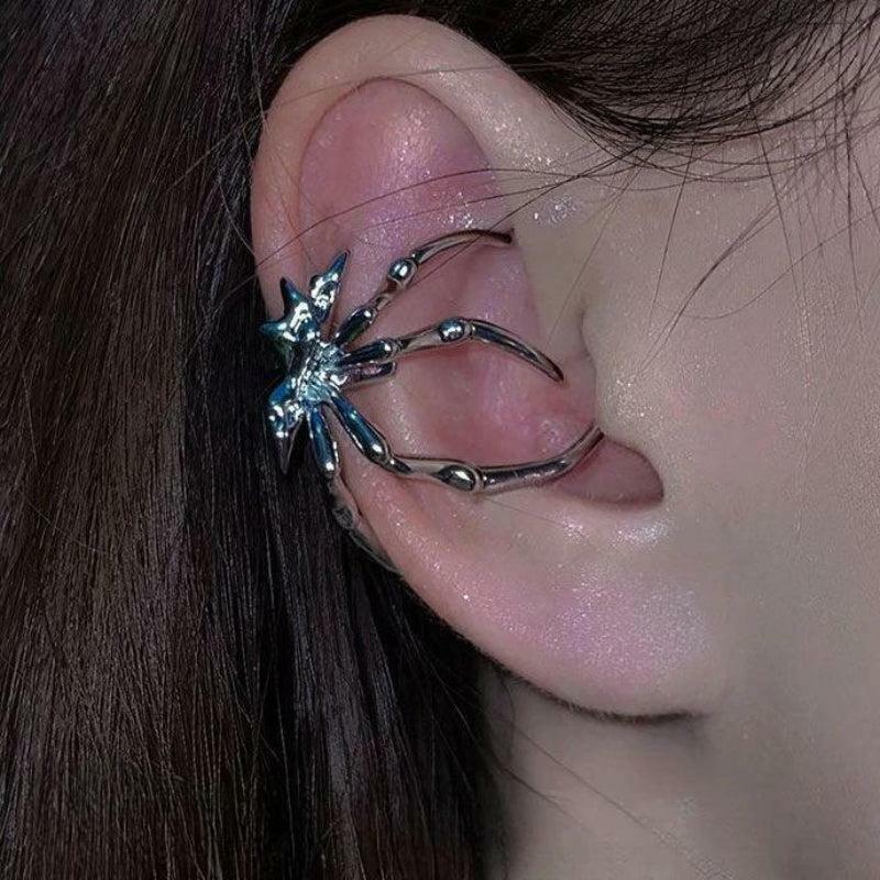 Y2K Grunge Spider Earcuff - Trendy Gothic Jewelry for 2000s Fashion Lovers