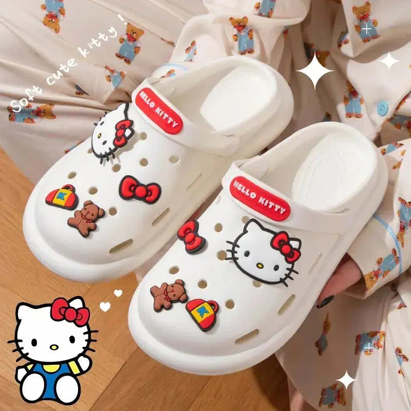 Y2K Hello Kitty Slippers: Cute Grunge Aesthetic Footwear for 2000s Fashion Lovers