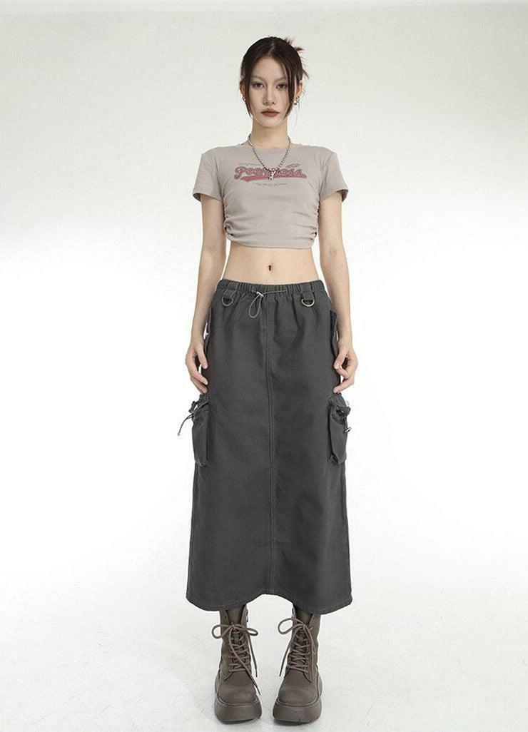 Y2K Parachute Maxi Skirt - Trendy Summer Outfit, Grunge Aesthetic, 90s Fashion Vibes