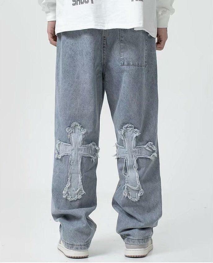 Y2K Patchwork Baggy Jeans - Trendy 90s Grunge Style for Summer Outfits & Aesthetic Looks