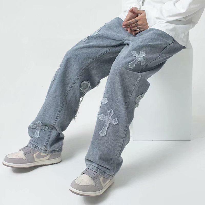 Y2K Patchwork Baggy Jeans - Trendy 90s Grunge Style for Summer Outfits & Aesthetic Looks