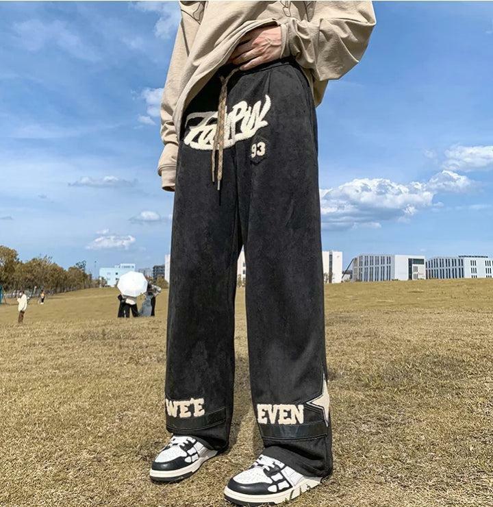 Y2K Patchwork Wide Leg Sweatpants - Grunge Aesthetic Cargo Pants for Summer Outfits