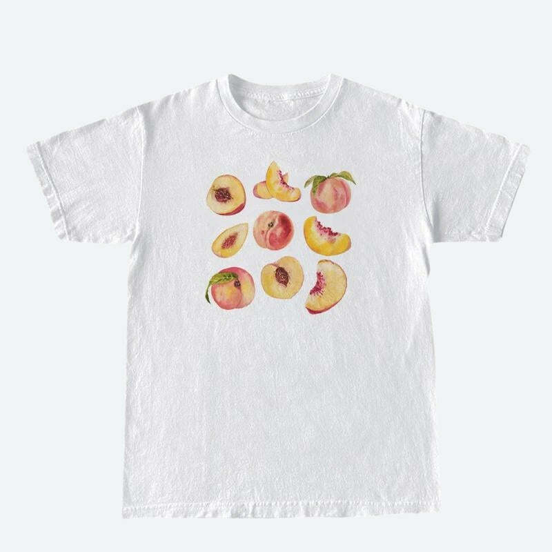 Y2K Peaches Tee: Vintage-Inspired Grunge Top for 90s Fashion Lovers & Aesthetic Outfits