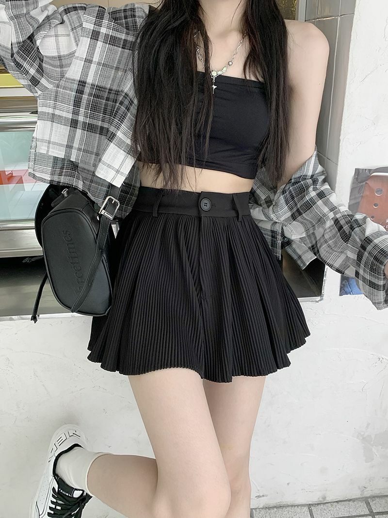 Y2K Pleated Mini Skort - Trendy Summer Outfit, Grunge Aesthetic, 90s Fashion Vibes