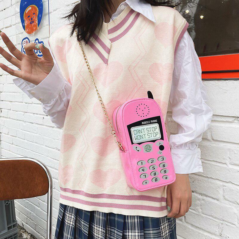 Y2K Retro Mobile Phone Handbag - Grunge Aesthetic Accessory for 2000s Fashion Lovers