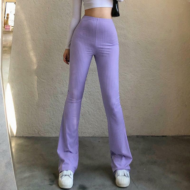 Y2K Slim Fit Flared Pants - Trendy 90s Fashion for Summer Outfits & Grunge Aesthetic