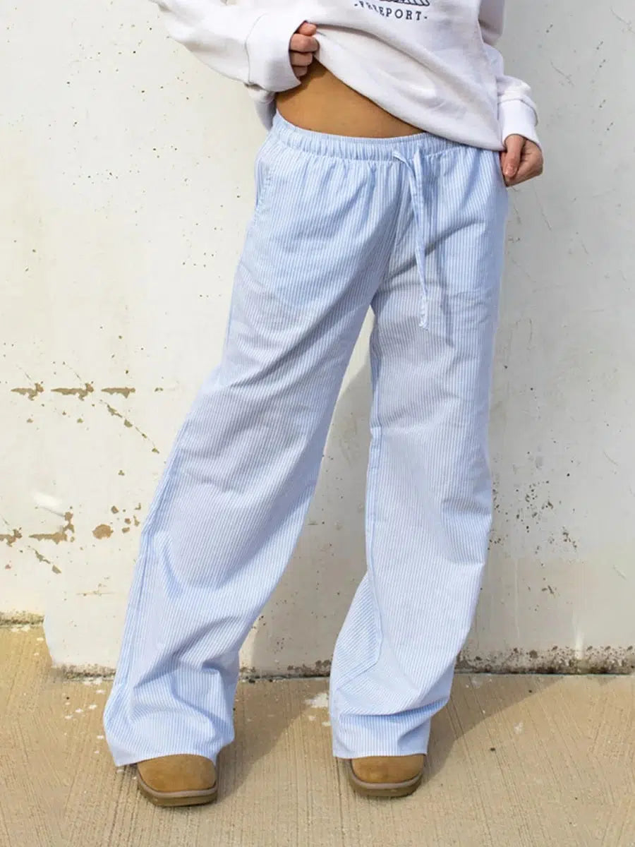 Y2K Striped Drawstring Pants - Trendy Grunge Aesthetic for Summer Outfits & Casual Looks