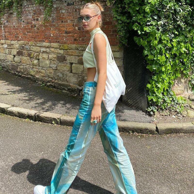 Y2K Tie Dye Cargo Pants - Grunge Aesthetic Summer Outfit, 90s Style, Trendy & Comfy