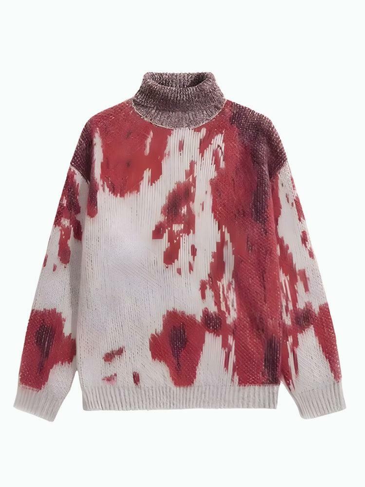 Y2K Tie Dye Turtle Neck Sweater - Cozy 90s Grunge Style for Aesthetic Outfits