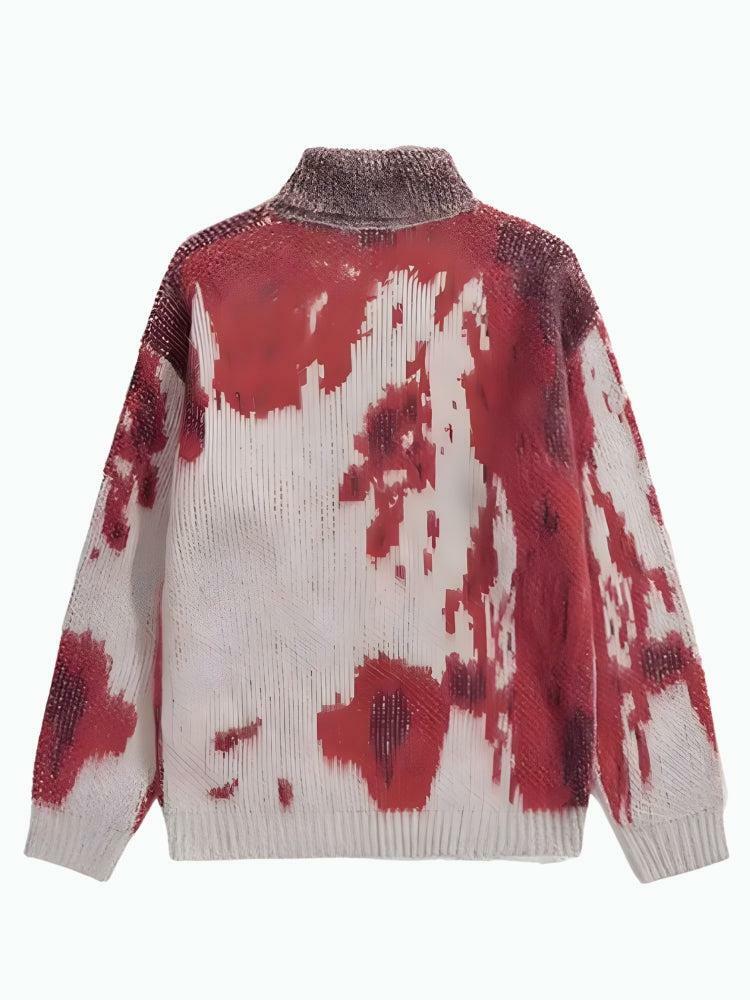 Y2K Tie Dye Turtle Neck Sweater - Cozy 90s Grunge Style for Aesthetic Outfits