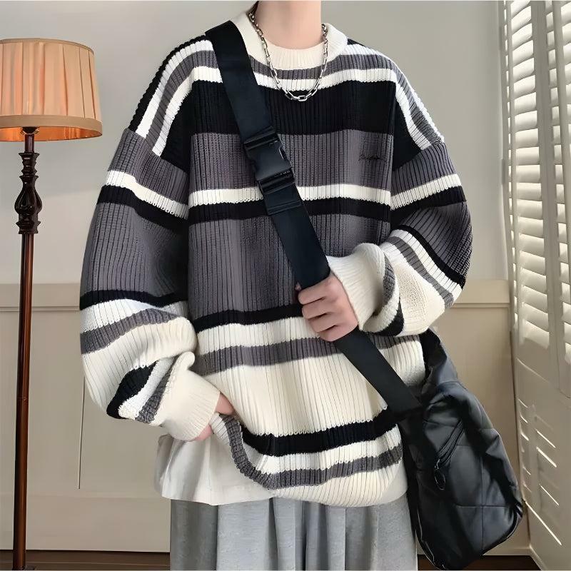 Y2K Vintage Striped Knitted Sweater - 90s Grunge Aesthetic for Cute Outfits & Fall Fashion