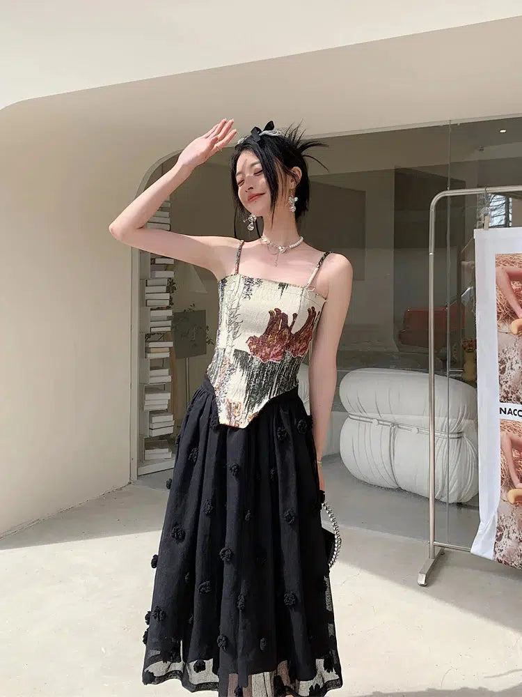Cottagecore Aesthetic Zip-Up Corset Top | Y2K Fashion & Grunge Style Fusion