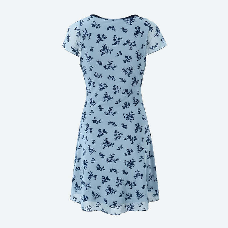 Cottagecore Floral Mini Dress | Y2K Aesthetic, Cute Tops, Grunge Style, Coquette Fashion