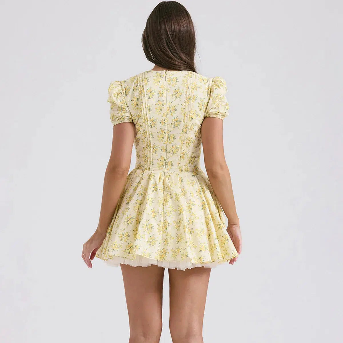 Cottagecore Floral Plunge Neck Mini Dress - Y2K Aesthetic, Cute Tops, Vintage Style