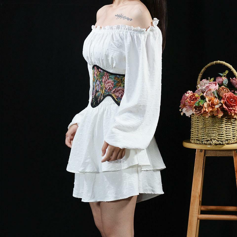 Cottagecore Lace-Up Waist Corset | Y2K Fashion, Grunge Aesthetic, Coquette Style Top