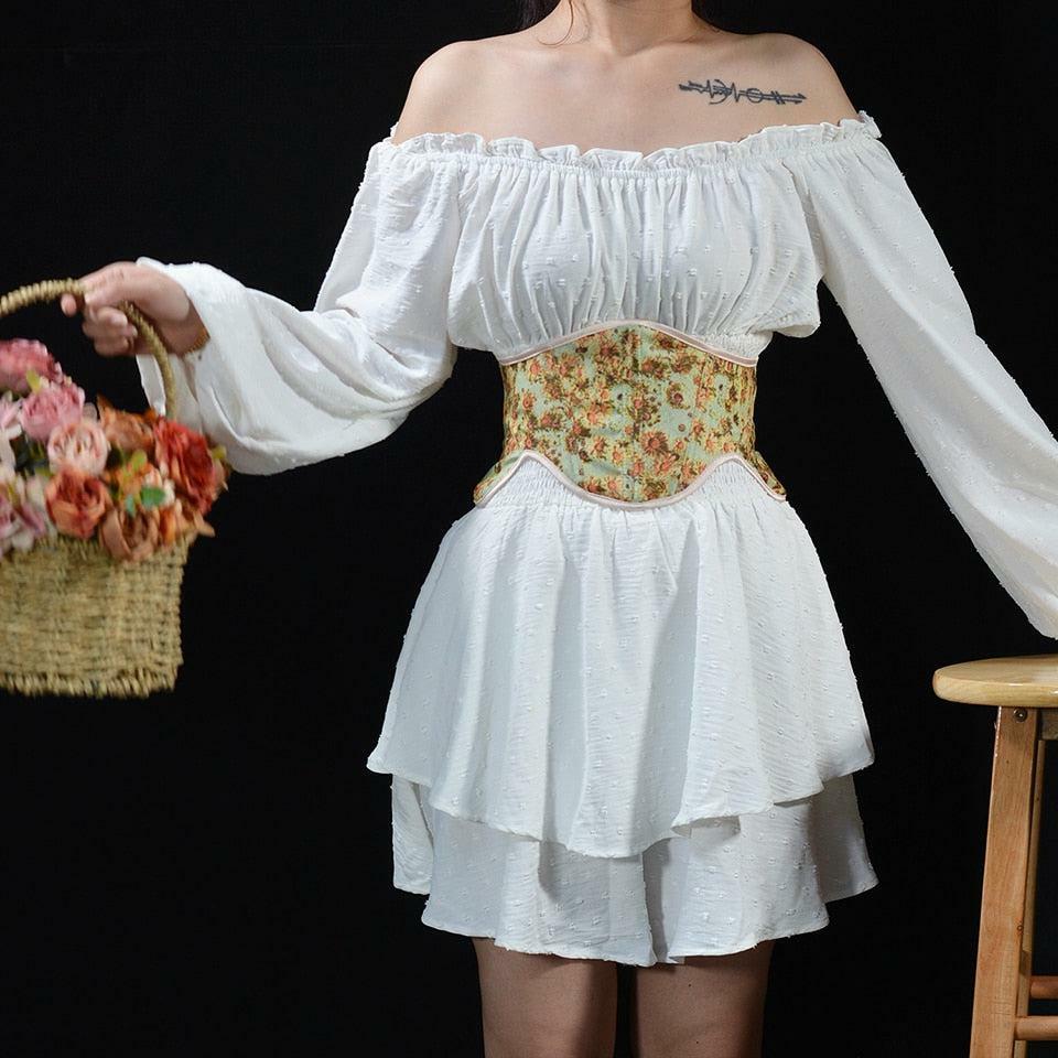 Cottagecore Lace-Up Waist Corset | Y2K Fashion, Grunge Aesthetic, Coquette Style Top