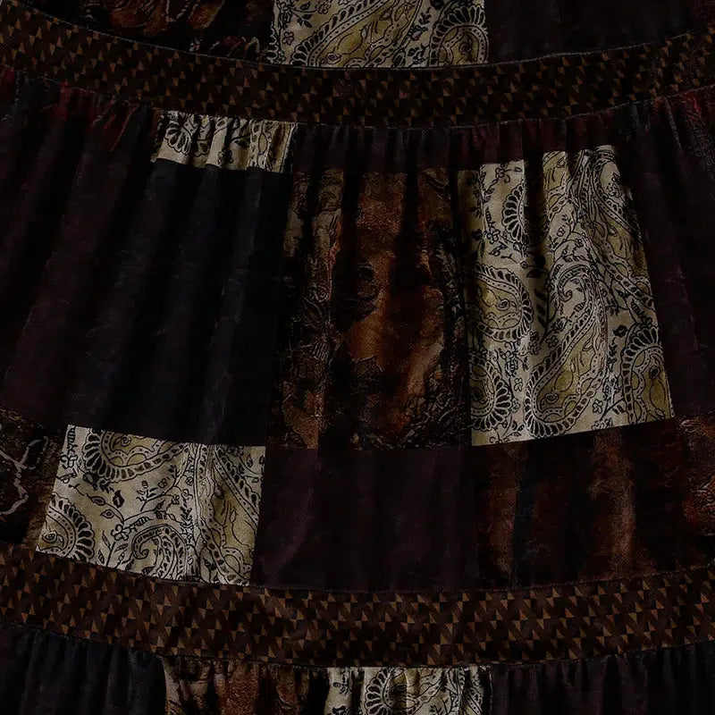 Fairycore Patchwork Maxi Skirt - Y2K Aesthetic, Boho Style, Vintage Vibes, Cute Layering Piece
