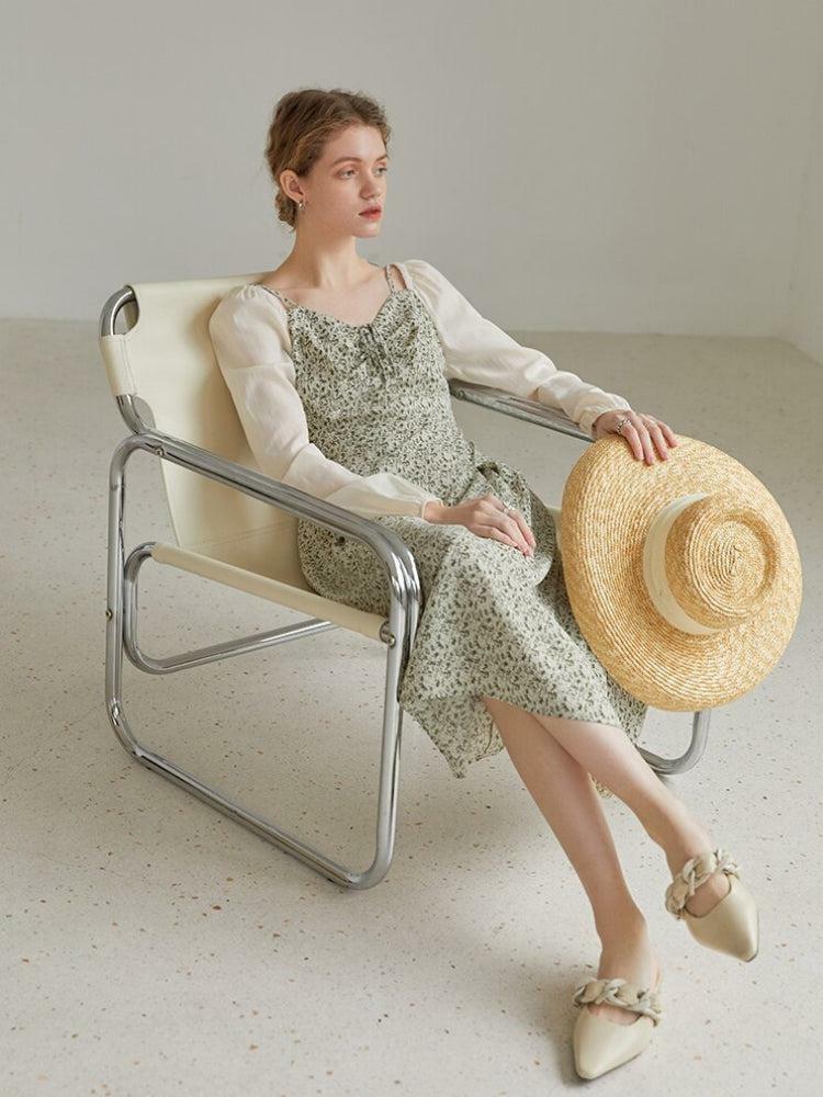 Floral Midi Dress with Cottagecore Aesthetic - Y2K Style Shirt Sleeve Dress for Cute Outfits